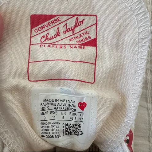 Comme des Garçons Comme de Garçons Play Converse Chuck Taylor Heart High Tops Cream W 11 M 9
