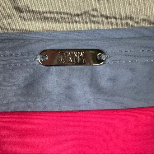 DKNY  High Waisted Colorblock Swim Bottoms Stretch Black Pink Lavender L NWT
