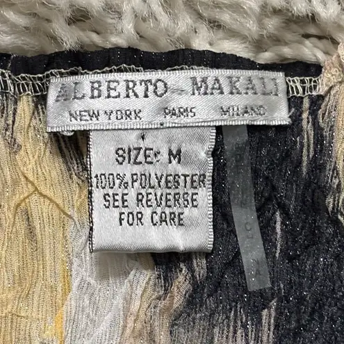 Alberto Makali Alberto Malaki Yellow and Black Tie-Dye Long Sleeve Blouse Size M