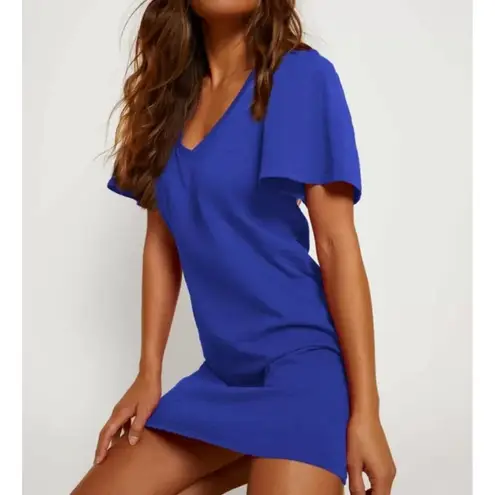 Nation Ltd NWT $160 Anthropologie Mallory Dress Royal Blue 100% Cotton Size S