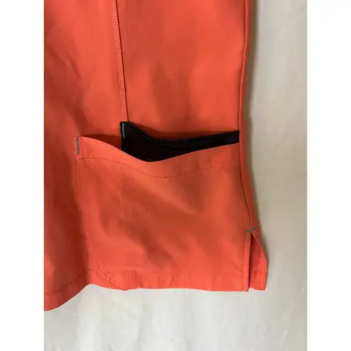 Scrubstar Women's Orange Scrub Top Medium Zipper Neckline Workwear