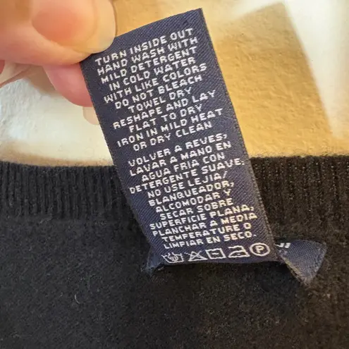 Magaschoni Cashmere Black V-Neck Sweater Size Small