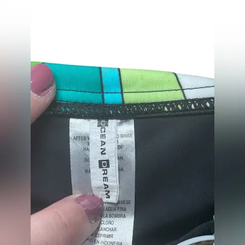 Ocean Coast Black Blue Green Bikini Swimsuit Top 14 Bottoms 12 Beach Pool Vacay Size undefined