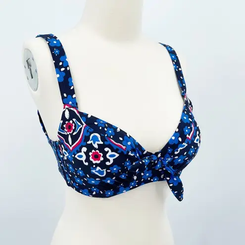 SWIMSUITS FOR ALL Paisley Bow Underwire Bikini Top Size 4