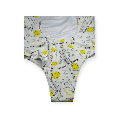 Desigual new x Smiley® ☻︎ One Piece Smiley Graffiti Swimsuit ☻ White ☻︎ Small