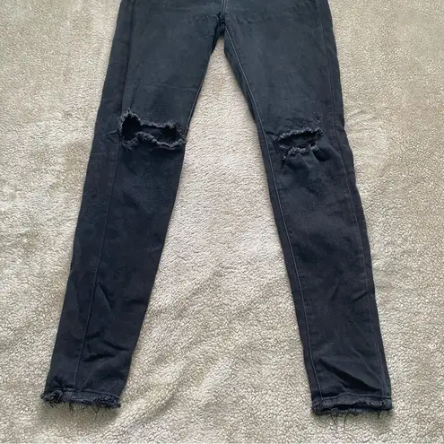 KanCan Black Mid Rise Distressed Knees Zipper Fly Jeans Size undefined