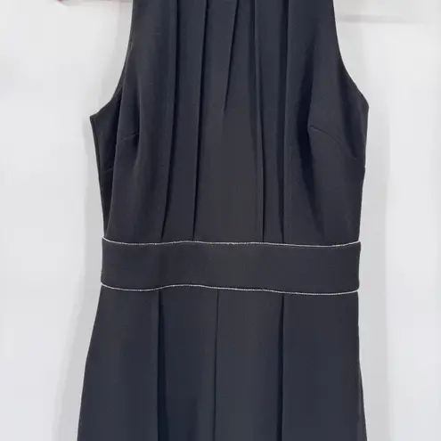 Badgley Mischka Old Money Jumpsuit sz 2 Black Rhinestone Trim Polyester NEW $189