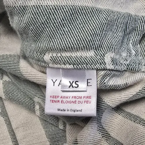 YAITTE Miami Italian Cotton Flannel Button Up Shirt Green White Checkered Sz XS