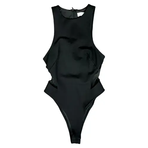 Atoir Black Bianca Racerback Stretchy Scuba Fabric Side Cutouts Bodysuit Sz 2