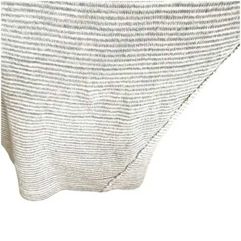 Free People We The Free Beach Gray Ivory Striped Henley Tee Top XS 3/4 Button