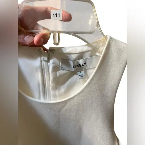 Likely White Mini Dress with Feather Hem