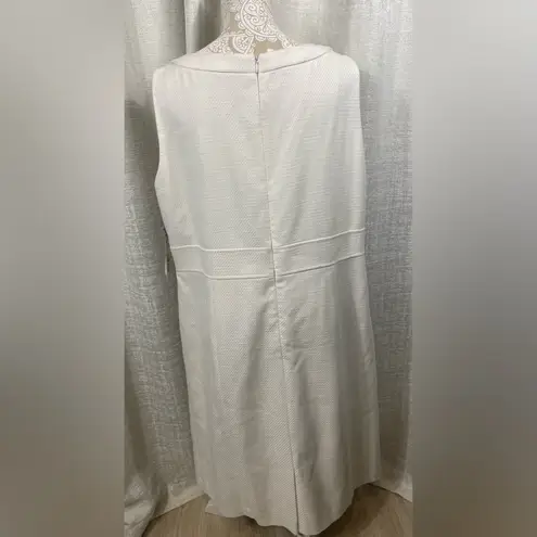 Alex Marie White Sleeveless Sheath Dress 14W NWT Belted Classic