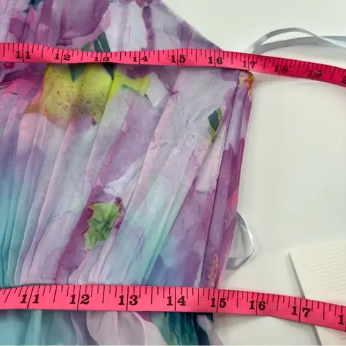 Mac Duggal NWT Floral Print Asymmetrical Halter Neck Tiered Gown