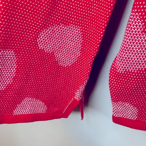 Coldwater Creek Fresh Red Lots of Love Sweater Size MP