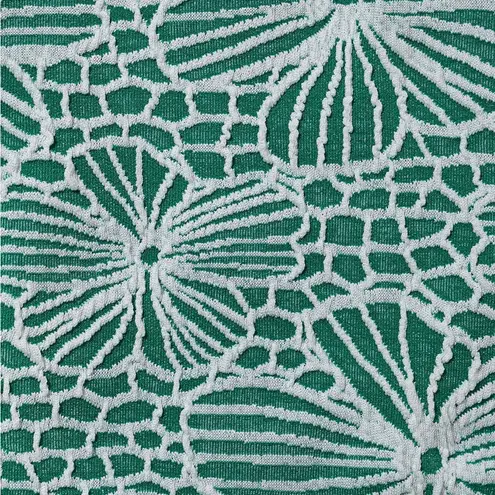 BERLOOK Green Jacquard High Cut Wide Waistband Bikini Bottom ONLY 41