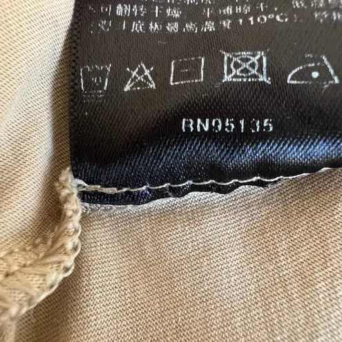 Lafayette 148 New York Women's Long Sleeve Cotton Knit Top Taupe Beige Tee J807 Tan Size M