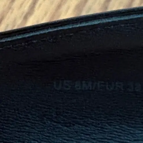 Via Spiga Black Patent Leather Peep Toe Cork Wedge Heels Size 8