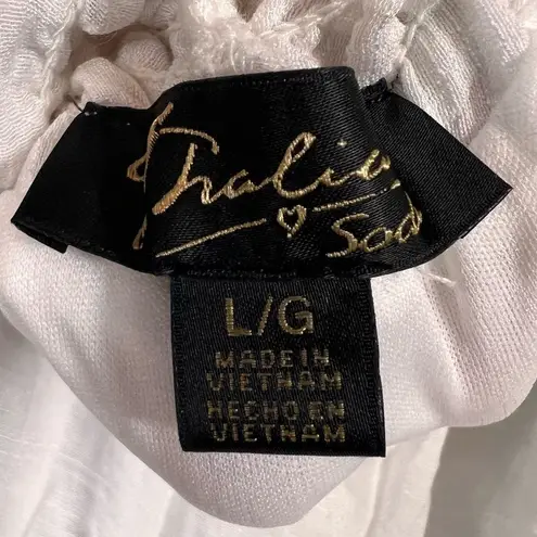 Thalia Sodi White Off The Shoulder Gauze Fit Flare Dress