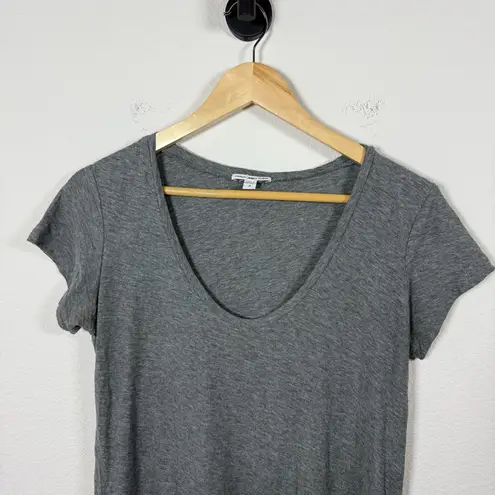 James Perse Women’s Classic Scoop Neck Slub Tee in Grey Size L (3)