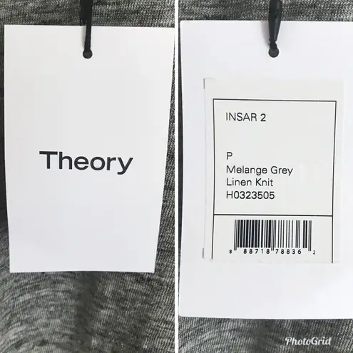 Theory  Gray Linen Sleeveless‎ Top Tank Low Back Layering Marled Insar XS New - Image 10