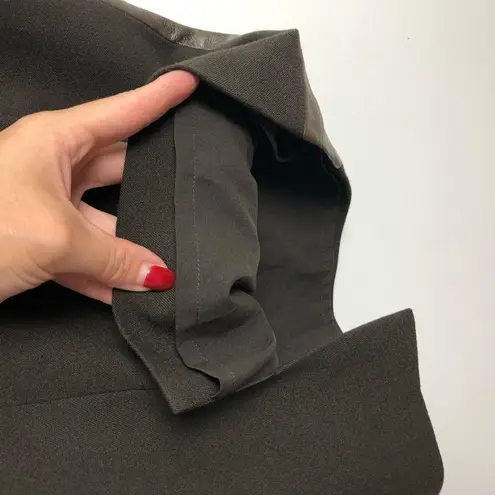 Rickie Freeman Teri Jon Sheath Dress Faux Leather Brown Size 4