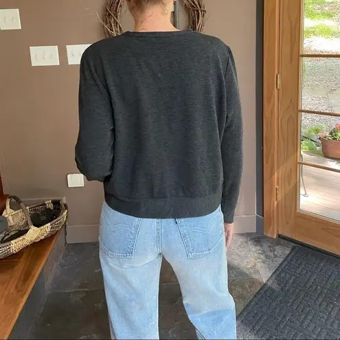 Be Happy Rainbow Flag Cropped Pullover Grey Large Gray