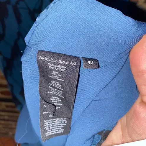 by Malene Birger Bellatrix Harluna Silk Short Sleeve Dress Women's Size 42 US 12 Blue