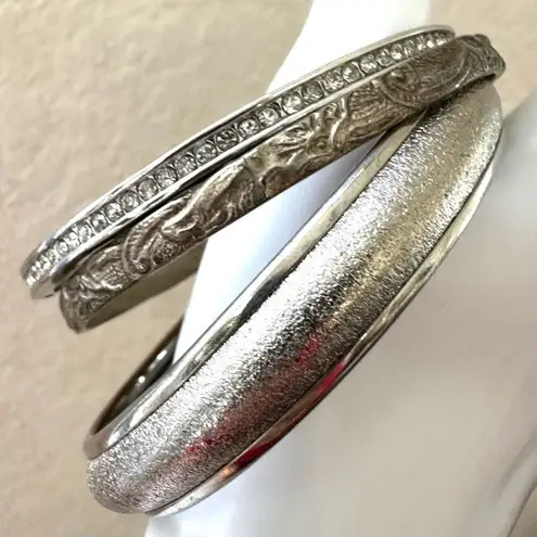 Silver tone bangle bracelets