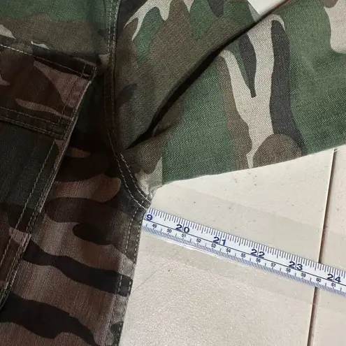 J Crew Utility Shirt Jacket Camo Size Small Cotton Shacket Camouflage Small Green