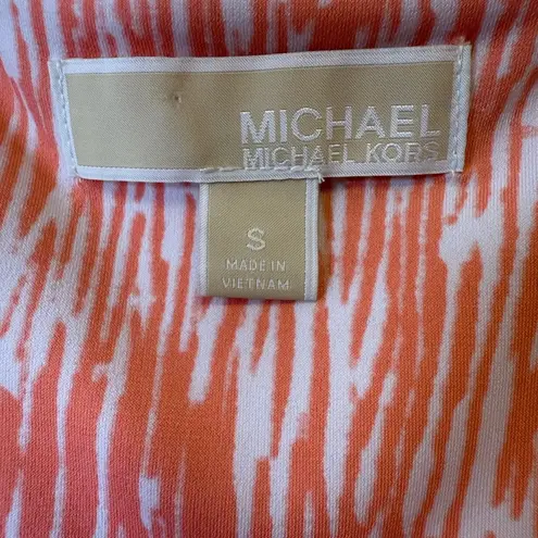 Michael Kors Strappy Tank Top Gold Metal Logo Detail Women’s Size Small Orange