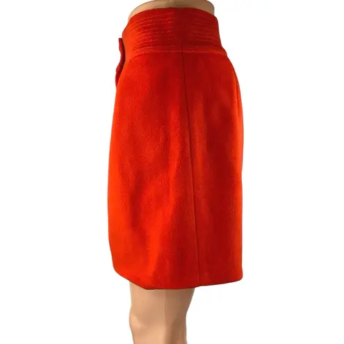Majorelle Judy Red Orange Pleated High Waist Button Zip Mini A-Line Skirt Size S