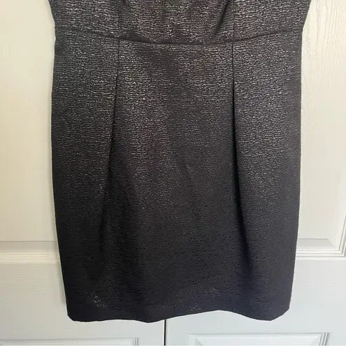 Susana Monaco Black Sparkle Detail Boat Neck Sleeveless Cocktail Dress Size. 6