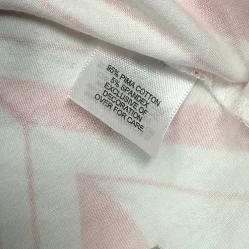 Le Tigre Sleeveless Golf Polo Shirt Pink Chevron Print Athletic XL