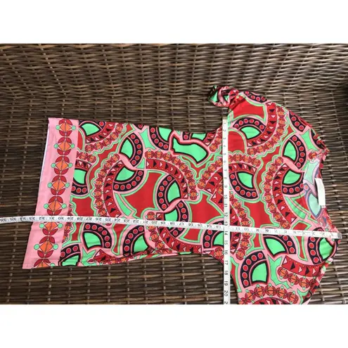 Tracy Negoshian Womens Dress Sz S Bodycon Dolman Sleeve Rust Orange Peach Green