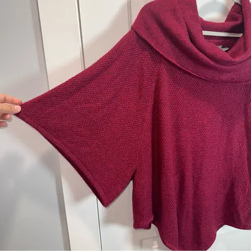 NEW DIRECTIONS WEEKEND Short Sleeve Cowl Neck Poncho Sweater, Womens 3X Red