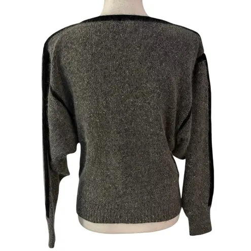 Vintage IB Diffusion Size S Sweater Boatneck Dolman Sleeve Silk Angora Lambswool Gray