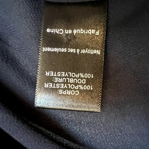 Floret Studios Floral Navy Blue MIDI Smocked Chiffon Maxi Dress Size Small