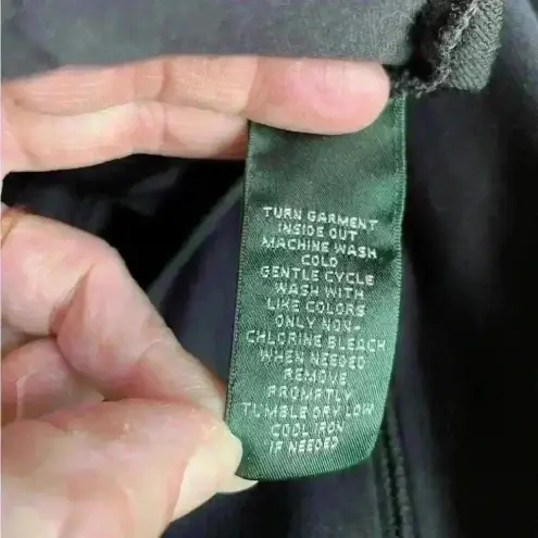 Ralph Lauren Lauren  Active Full Zip Jacket Black with Green Trim Size Large