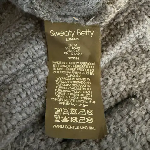 Sweaty Betty Bouclé Funnel Neck Sweatshirt Pullover Women's Medium 8-10 Blue