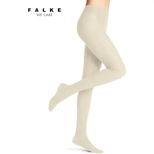 FALKE Needlepoint Tights in Off White Small Womens Knit Nylons Pantyhose