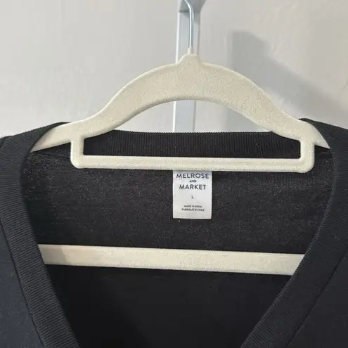 Melrose and Market Black Boxy Short Sleeve 100% Cotton T-Shirt size large