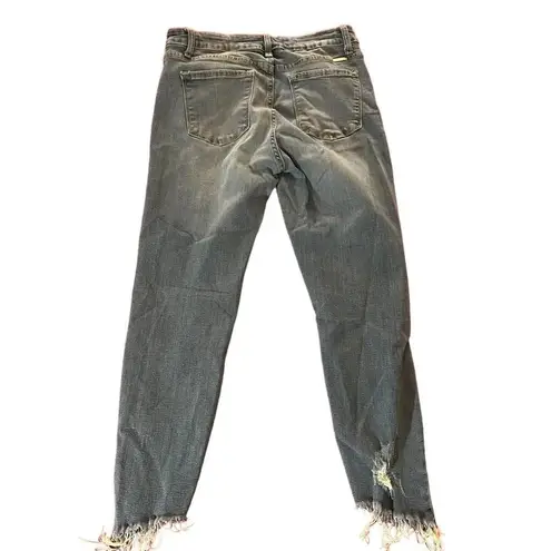 KanCan Jeans Women’s 29 Blue Angled Fray Ankle Skinny Style #KC6108M