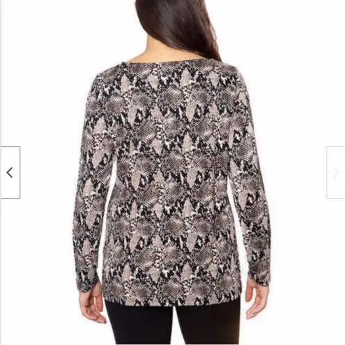 Mario Serrani Black and Tan Long Sleeve Blouse