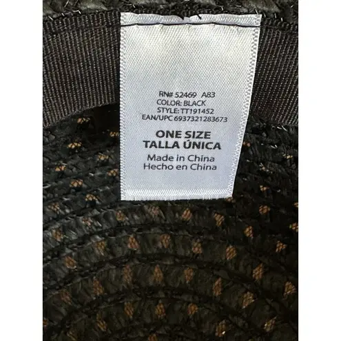 Women’s Wide Brim Hat With Bow Breathable Sunscreen Travel Sunshade Foldable Black