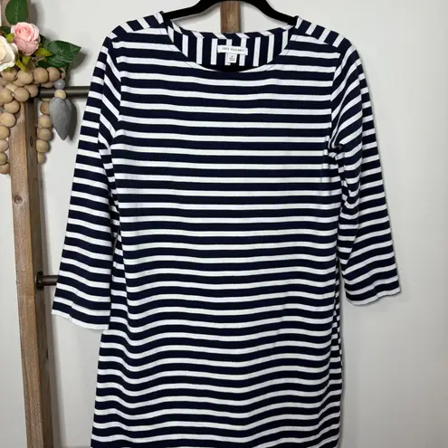 Free Assembly 3/4 Sleeve Tunic Striped Size Medium Black