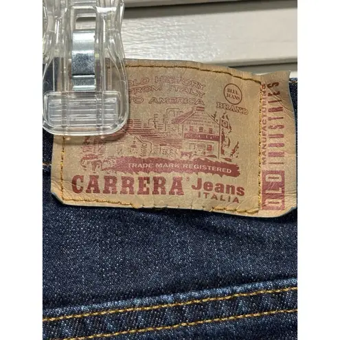 Carrera Jeans 700 Dark Wash Denim Bermuda Shorts Mid Rise Size 40 Hand Painted