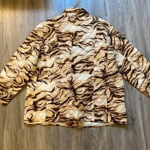 Chico's Tiger-Print Quilted Jacket Size 4 NWT