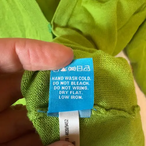 Tori Richard Women's Green Button Front Cardigan Sweater L Preppy Office Holiday - Image 5