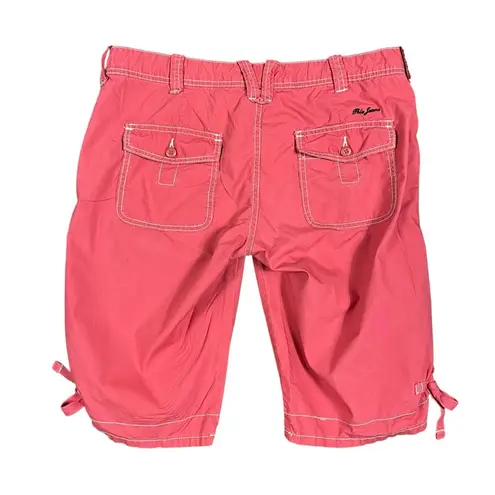 POLO Jeans Ralph Lauren Bermuda Shorts Women’s 10 Coral Pink Y2K Baggy Tie Hem Orange