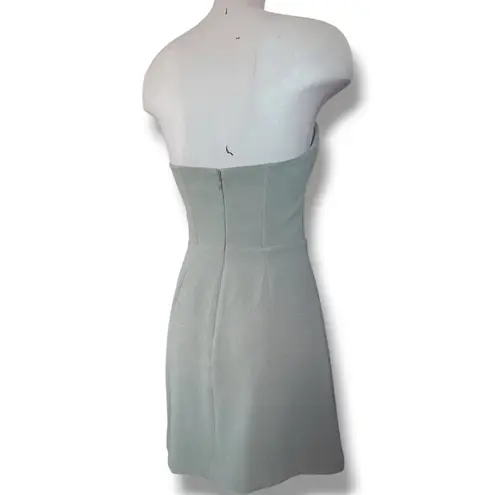 Susana Monaco Pebble Strapless Corset Mini Dress S Sage Green / Slate